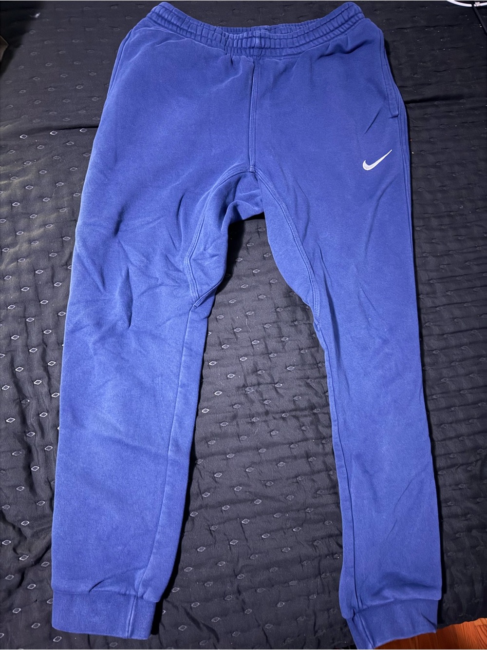 Nike Royal Blue Fleece Jogger Pants with White Swoosh